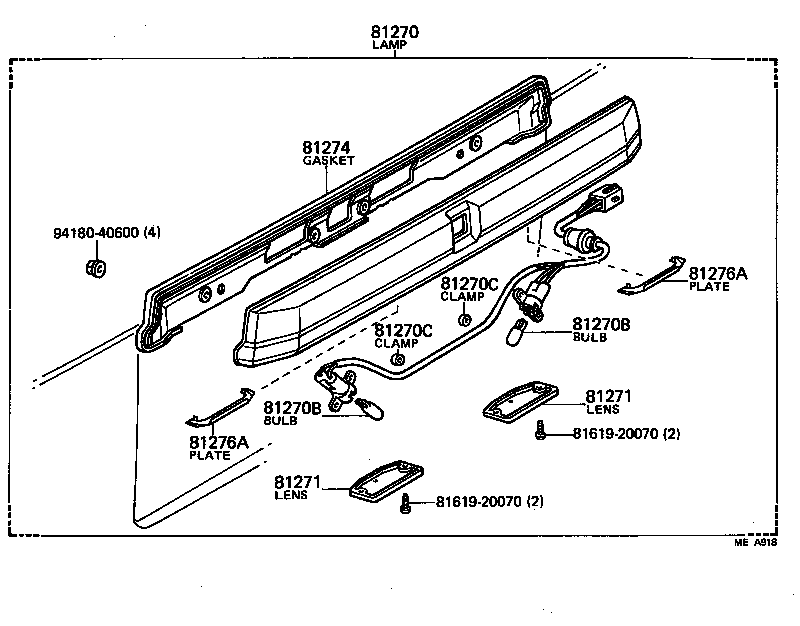 81275-14180 SOCKET AND WIRE, LICENSE PLATE LAMP product image