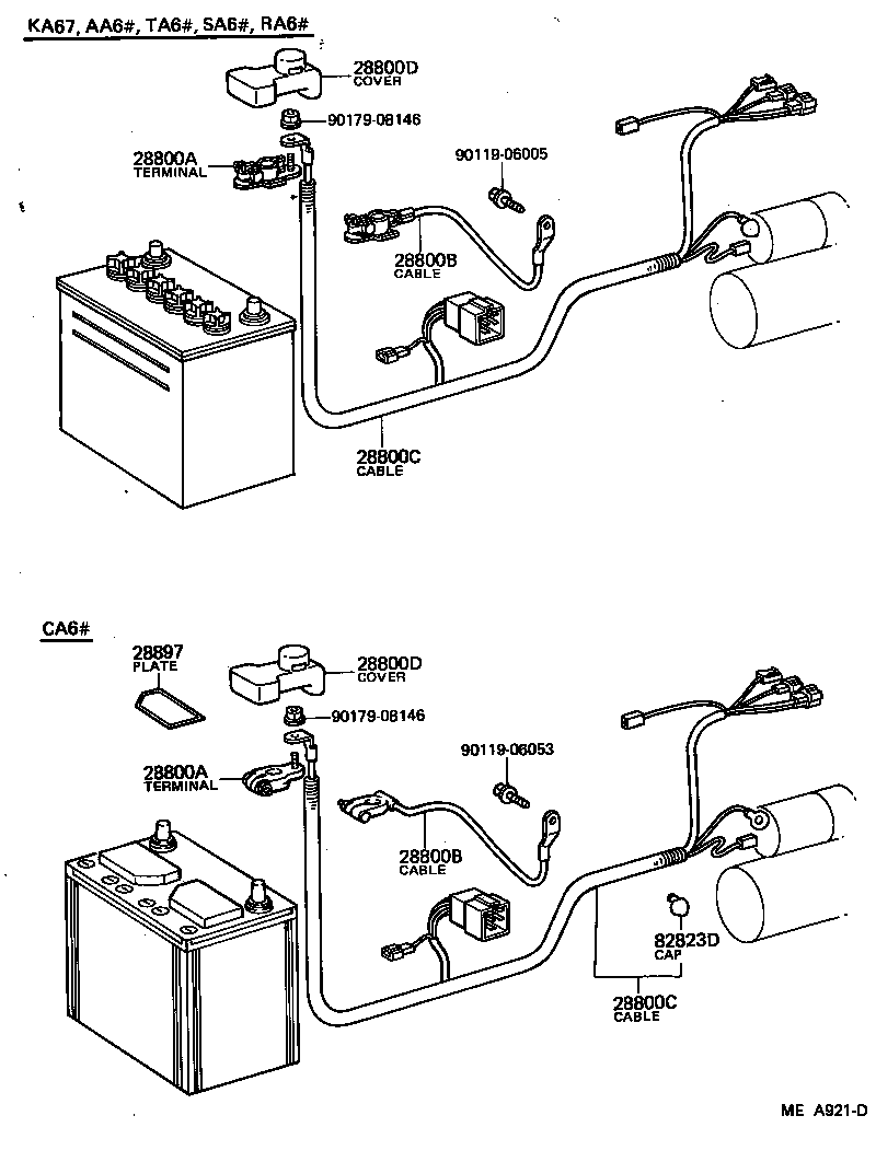 82122-14130 CABLE, BATTERY TO STARTER(FOR BATTERY TO MAIN SWITCH) product image