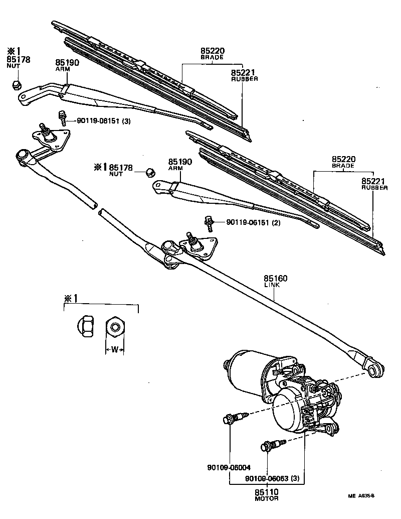 85160-14300 LINK ASSY, WINDSHIELD WIPER product image