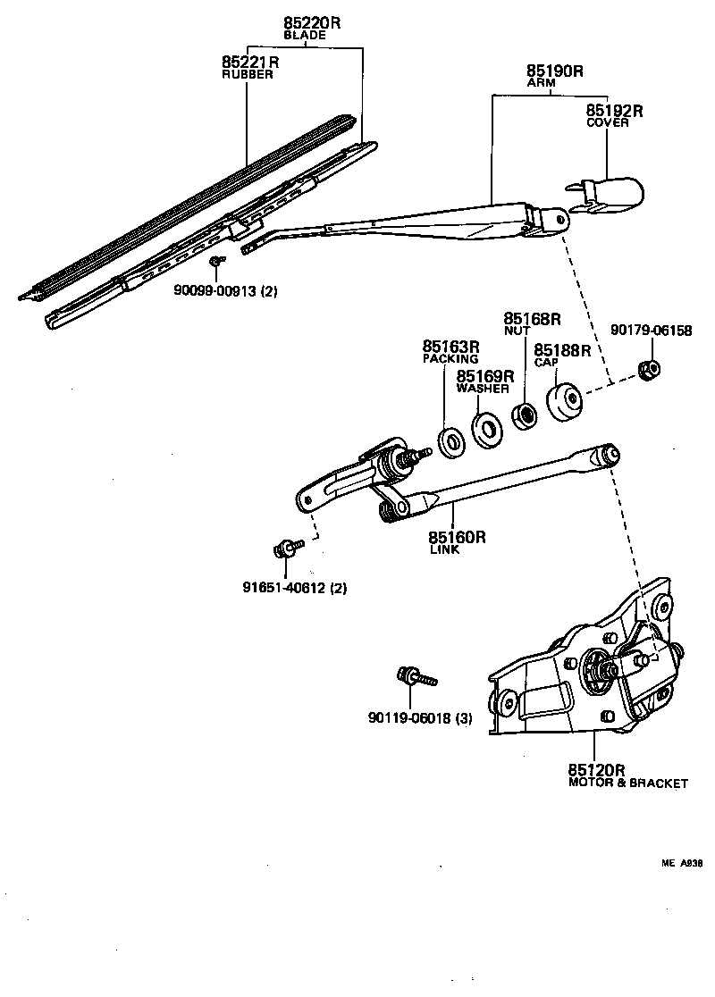 85160-14280 LINK ASSY, REAR WIPER product image
