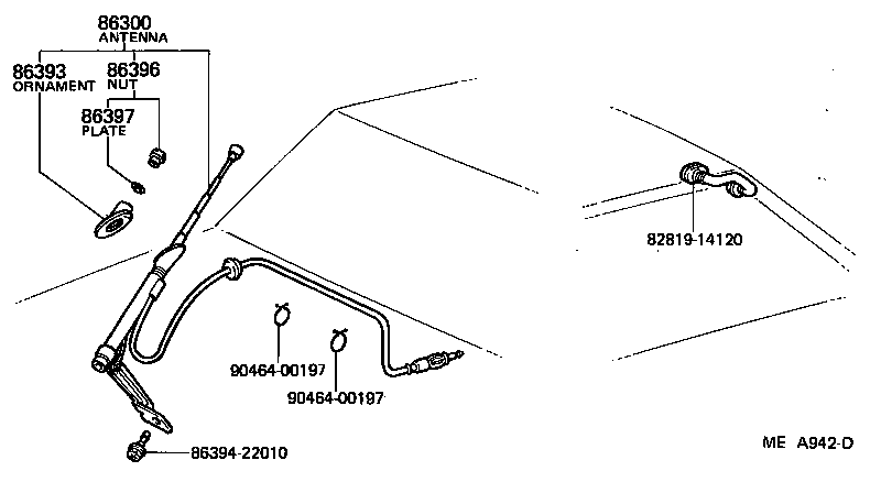 86396-14010 NUT, ANTENNA product image