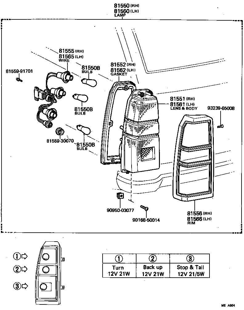 81556-91701 RIM, REAR COMBINATION LAMP, RH product image