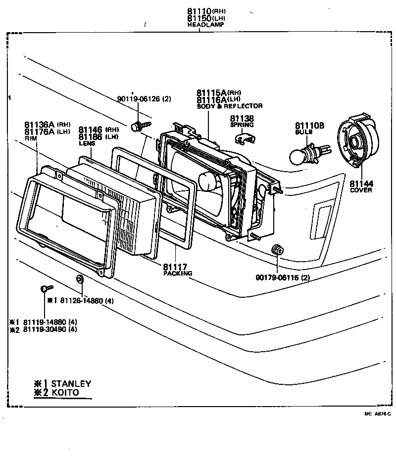 81150-80397 HEADLAMP ASSY, LH product image