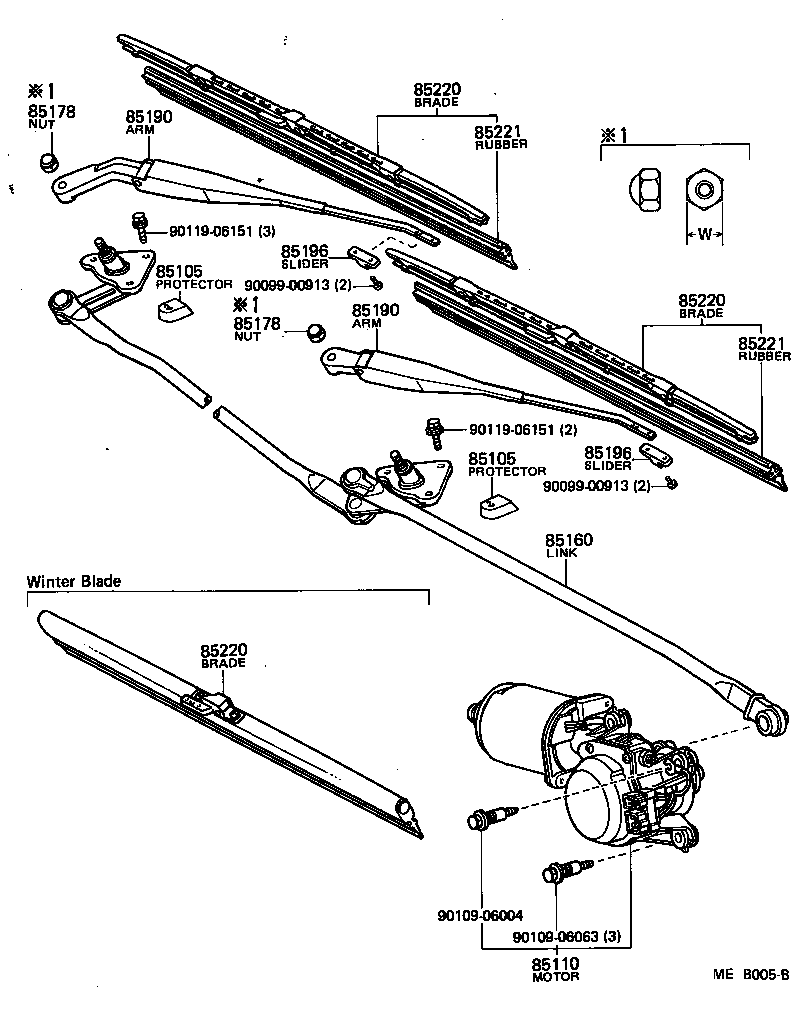 85210-14151 ARM ASSY, WINDSHIELD WIPER product image
