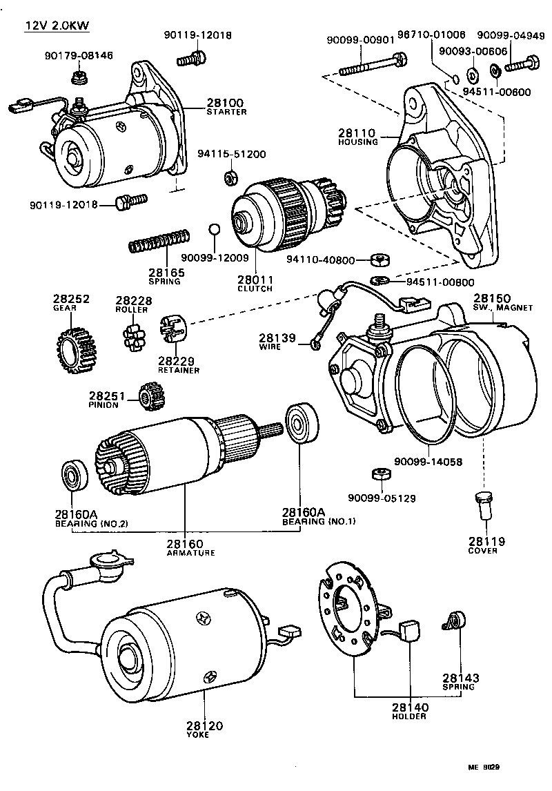28130-54010 FRAME ASSY, STARTER COMMUTATOR END product image