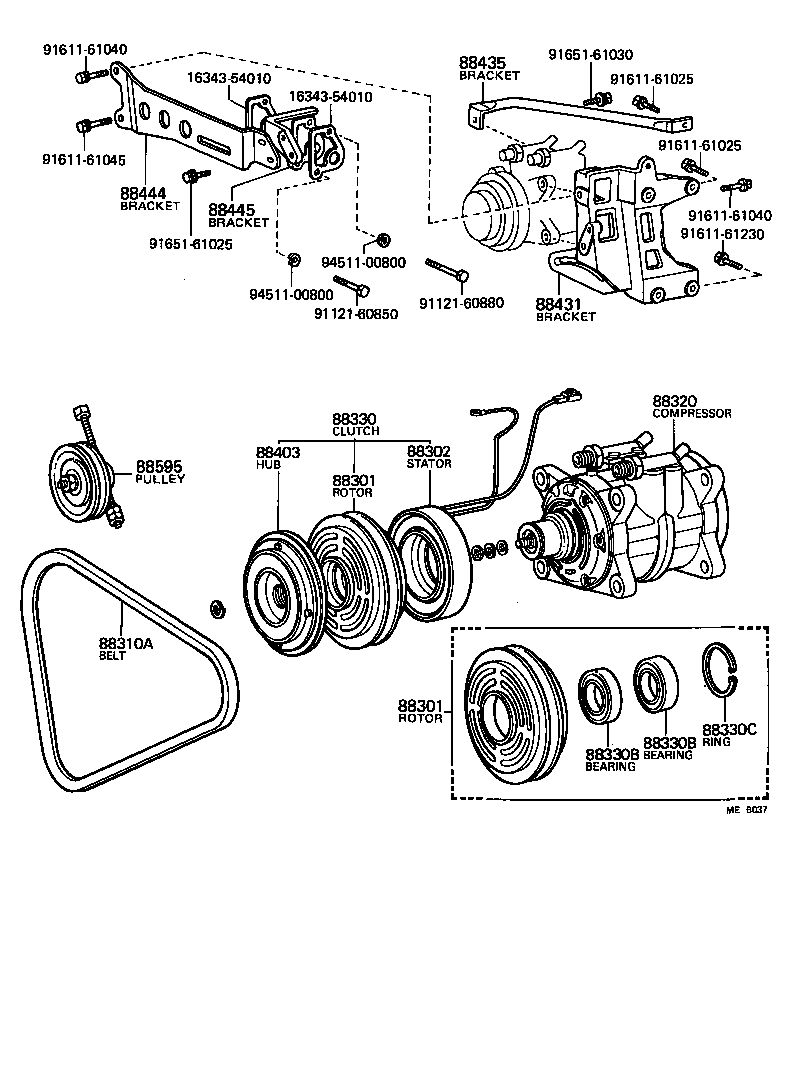 88431-26070 BRACKET, COMPRESSOR MOUNTING, NO.2 product image