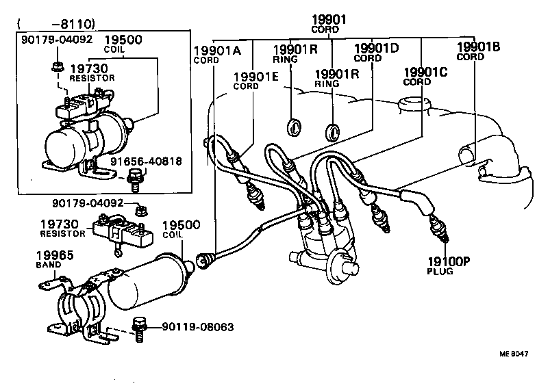 19850-54040 PLUG ASSY, GLOW product image