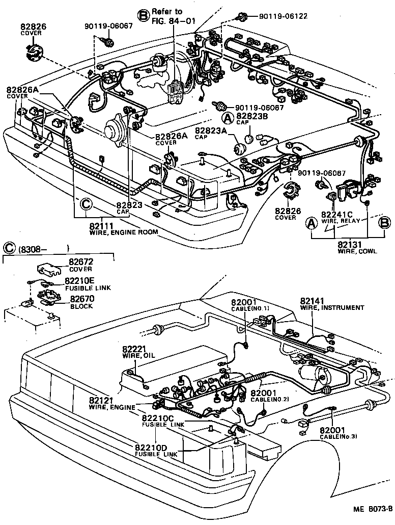 82507-22020 WIRE, REAR DOOR, NO.1 product image