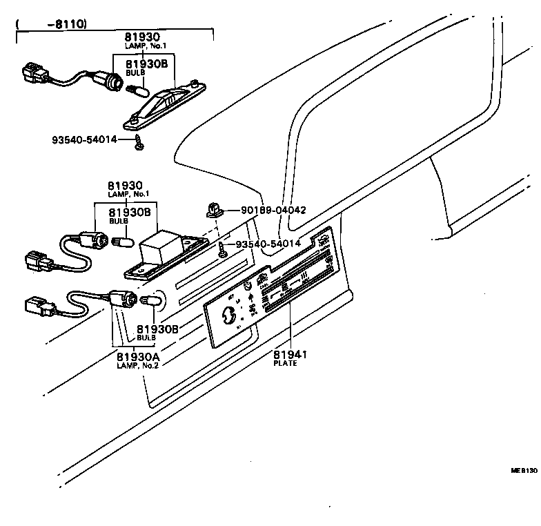 81930-89107 LAMP ASSY, HEATER CONTROL INDICATOR, NO.1 product image