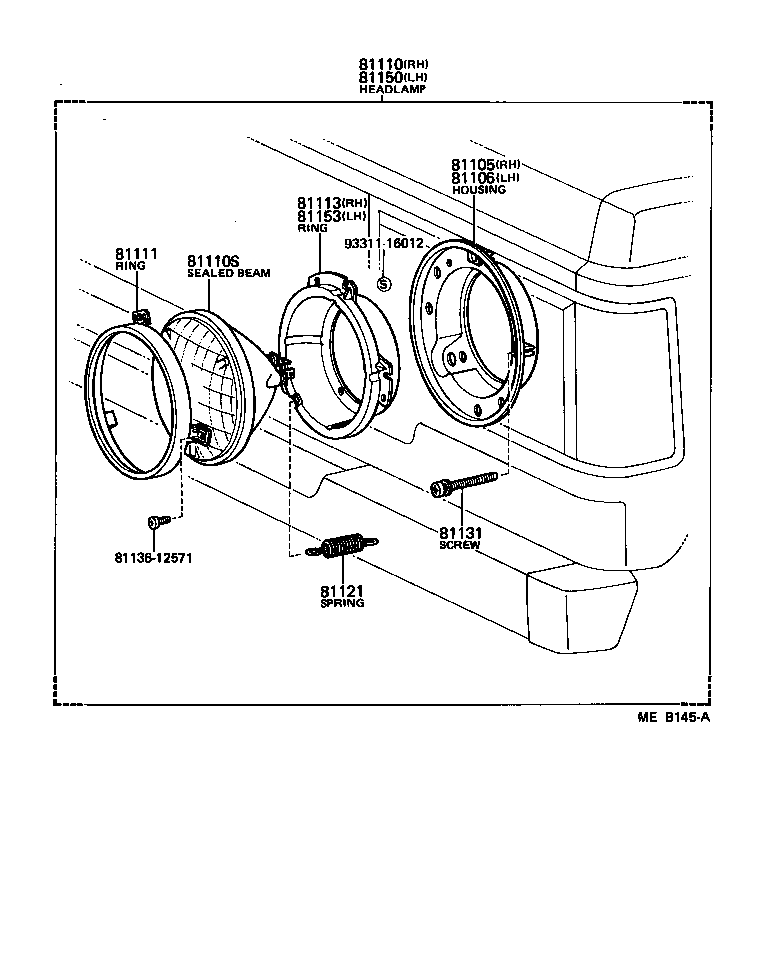 Toyota 81150-69035 HEADLAMP ASSY, LH