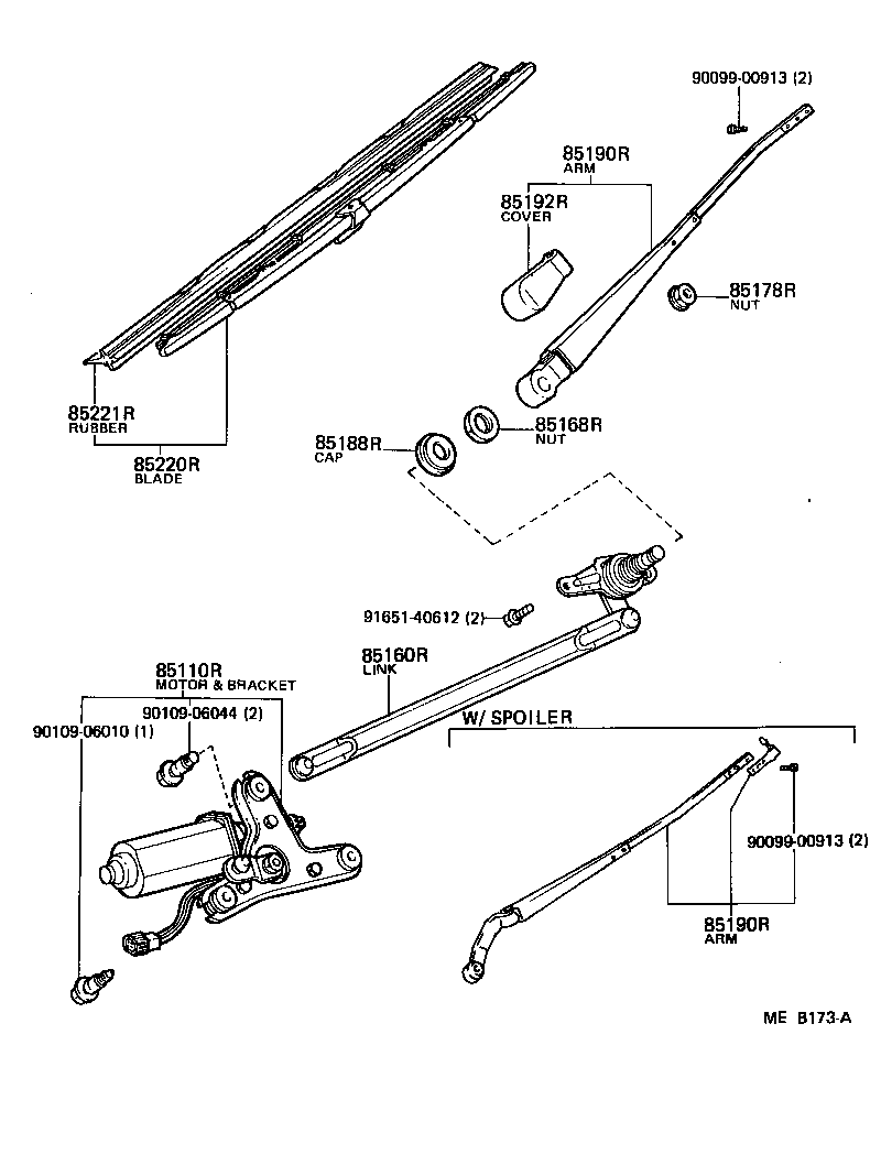 Toyota 90176-06019 NUT (FOR REAR WIPER ARM SETTING)