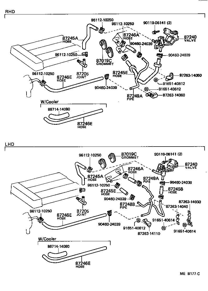 87208-22130 PIPE, HEATER WATER INLET, A product image