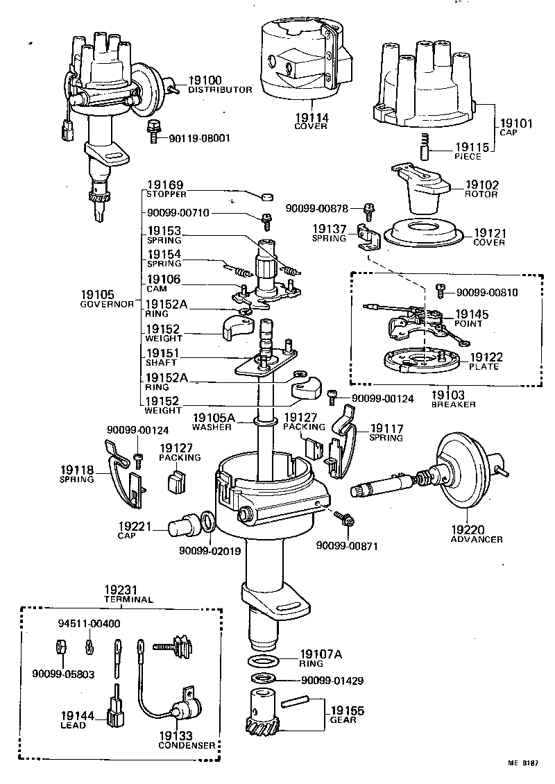 19100-34250 DISTRIBUTOR ASSY product image