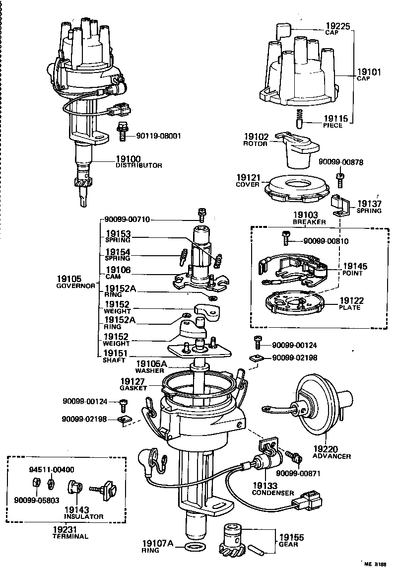 19100-34250 DISTRIBUTOR ASSY product image