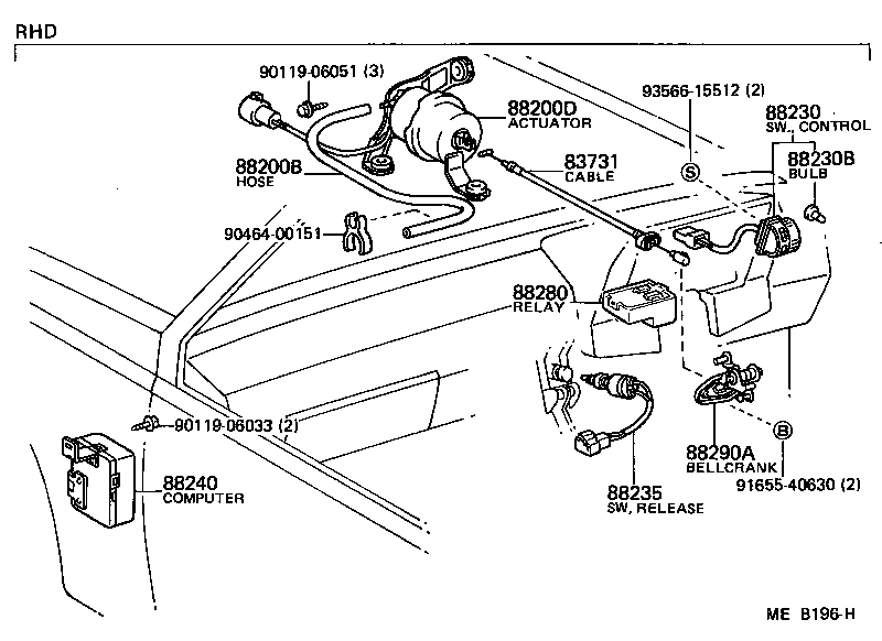 88200-14090 ACTUATOR ASSY, CRUISE CONTROL product image