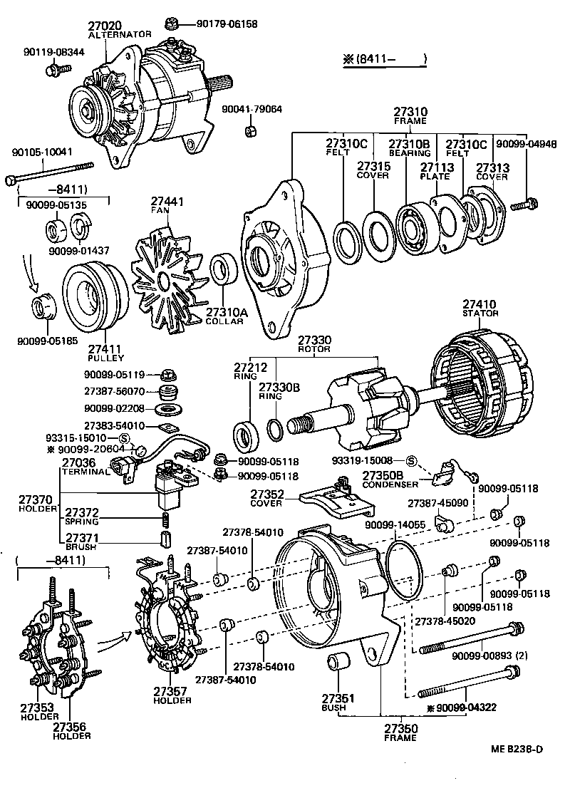 27020-54030 ALTERNATOR ASSY product image