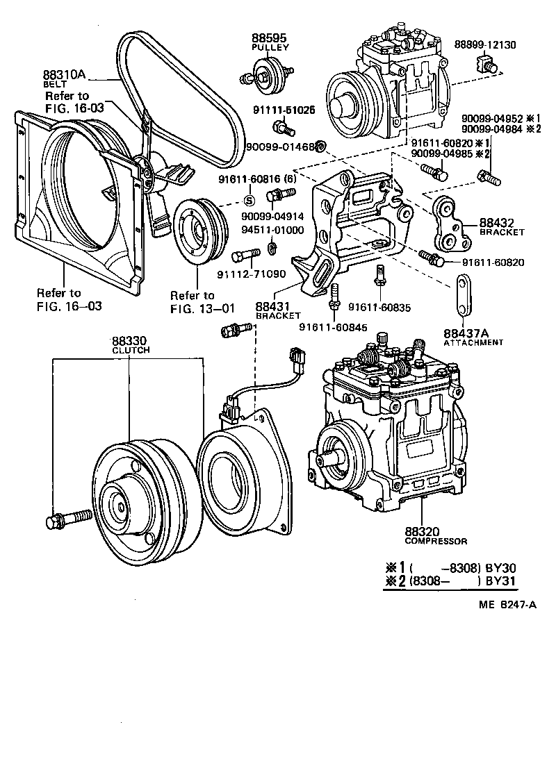 88434-25010 BRACKET, COMPRESSOR MOUNTING, NO.2 product image