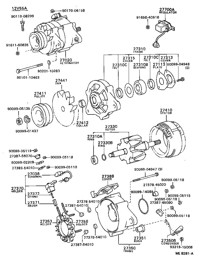 27060-34030 ALTERNATOR ASSY product image