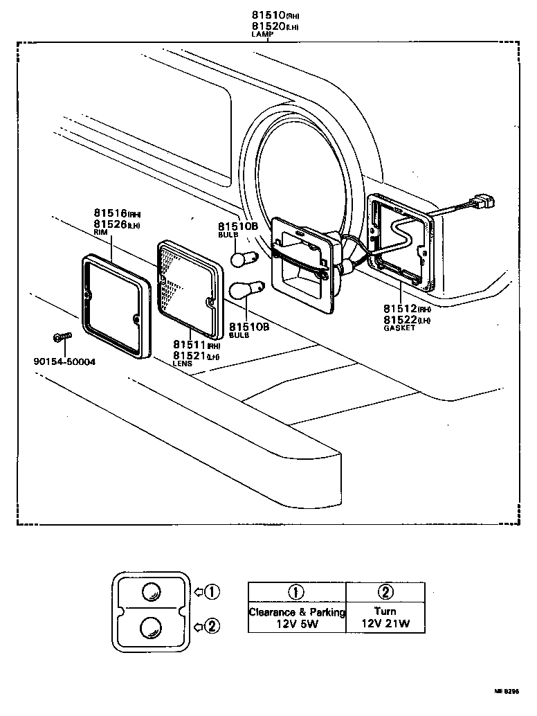 81511-87606 LENS, FRONT TURN SIGNAL LAMP, RH product image