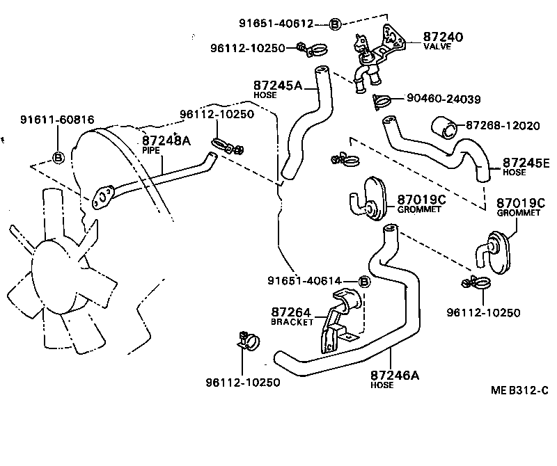 88670-12020 VALVE ASSY, HEATER WATER product image
