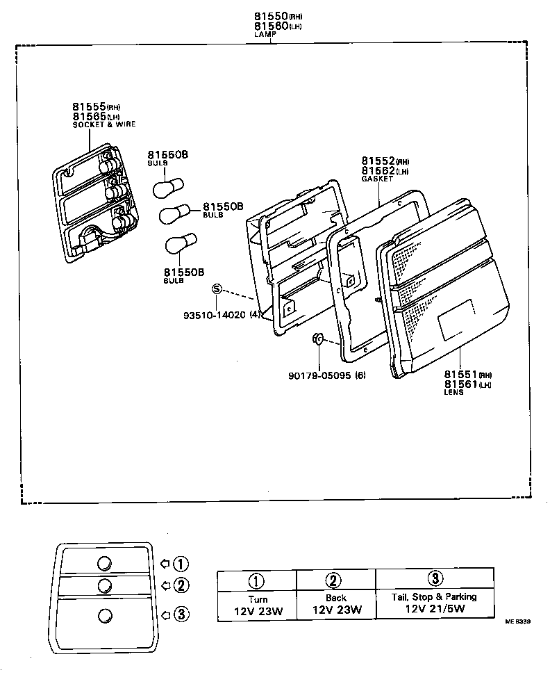 81561-91D02 LENS, REAR COMBINATION LAMP, LH product image