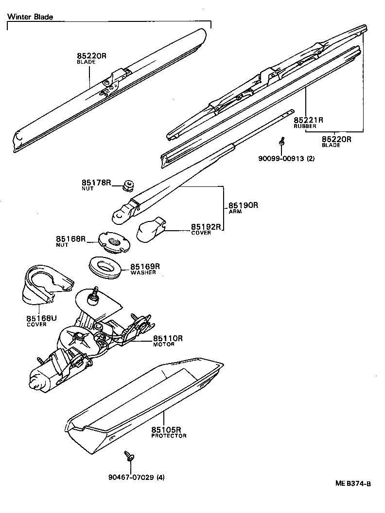 85190-91D01 ARM ASSY, REAR WIPER product image