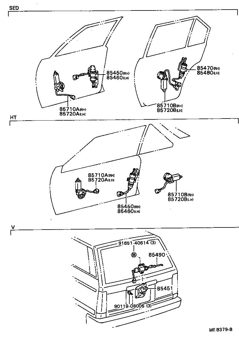 85710-91D01 MOTOR ASSY, POWER WINDOW REGULATOR, REAR RH product image