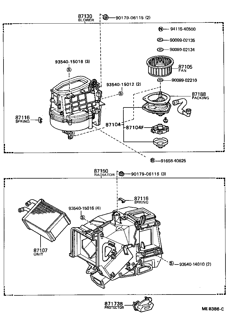 87107-20360 UNIT SUB-ASSY, HEATER RADIATOR product image