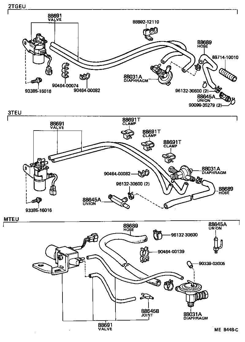 88689-30540 HOSE, DAMPER CONTROL DIAPHRAGM VACUUM product image
