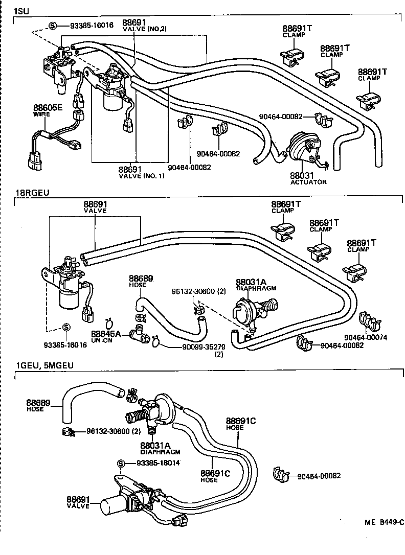 88689-30540 HOSE, DAMPER CONTROL DIAPHRAGM VACUUM product image