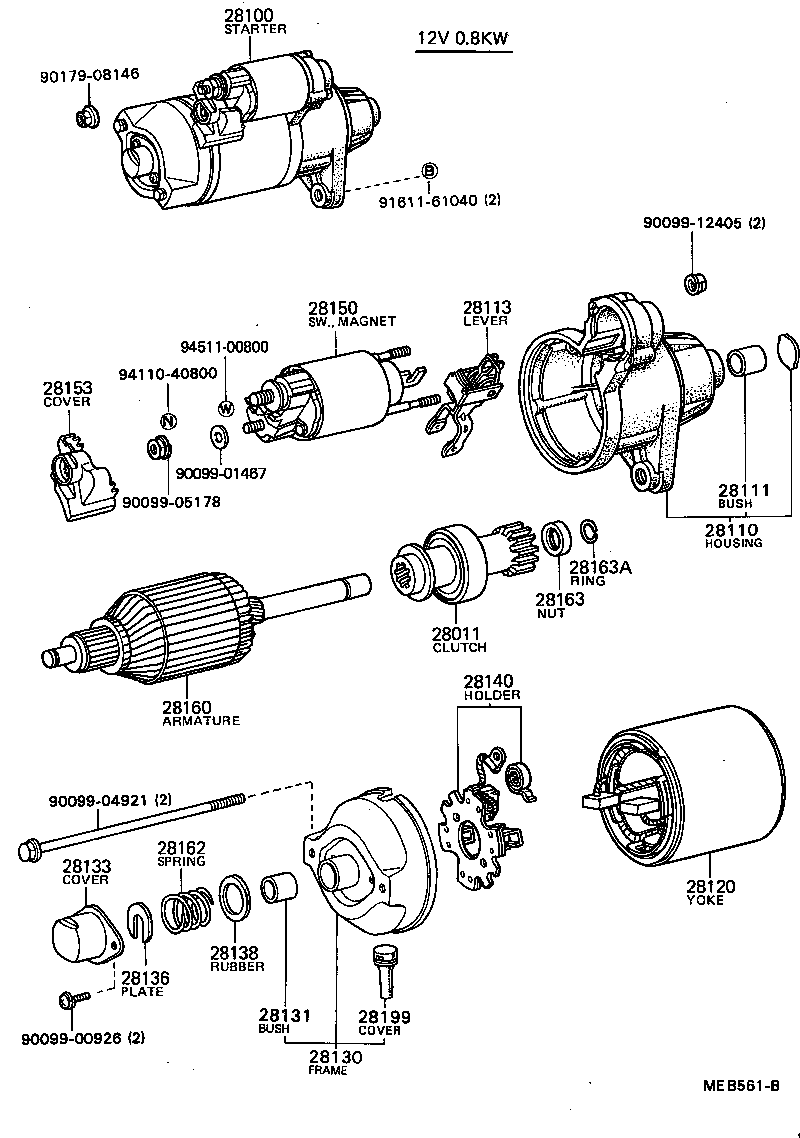 Toyota 28150-37010 SWITCH ASSY, MAGNET STARTER