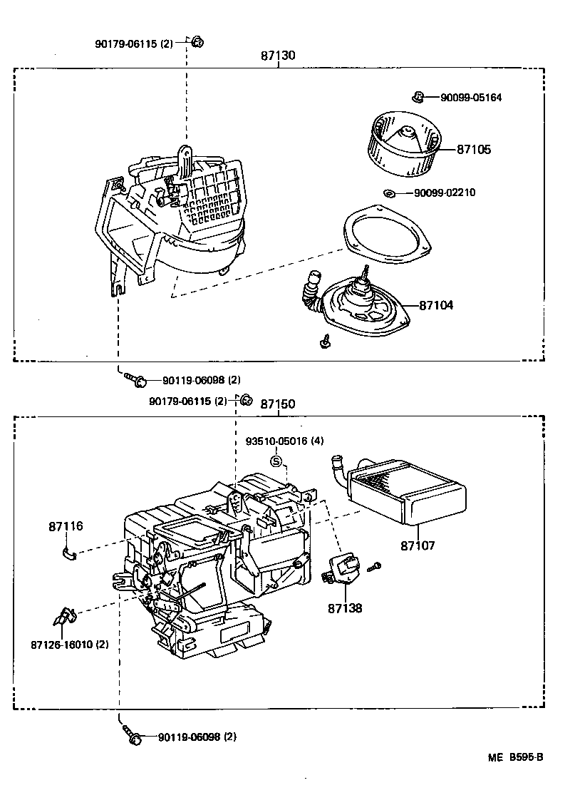 Toyota 87105-14020 FAN SUB-ASSY, HEATER BLOWER