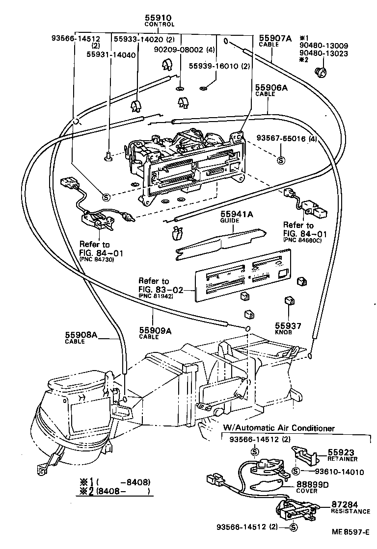 55905-16010 KNOB, HEATER CONTROL LEVER product image
