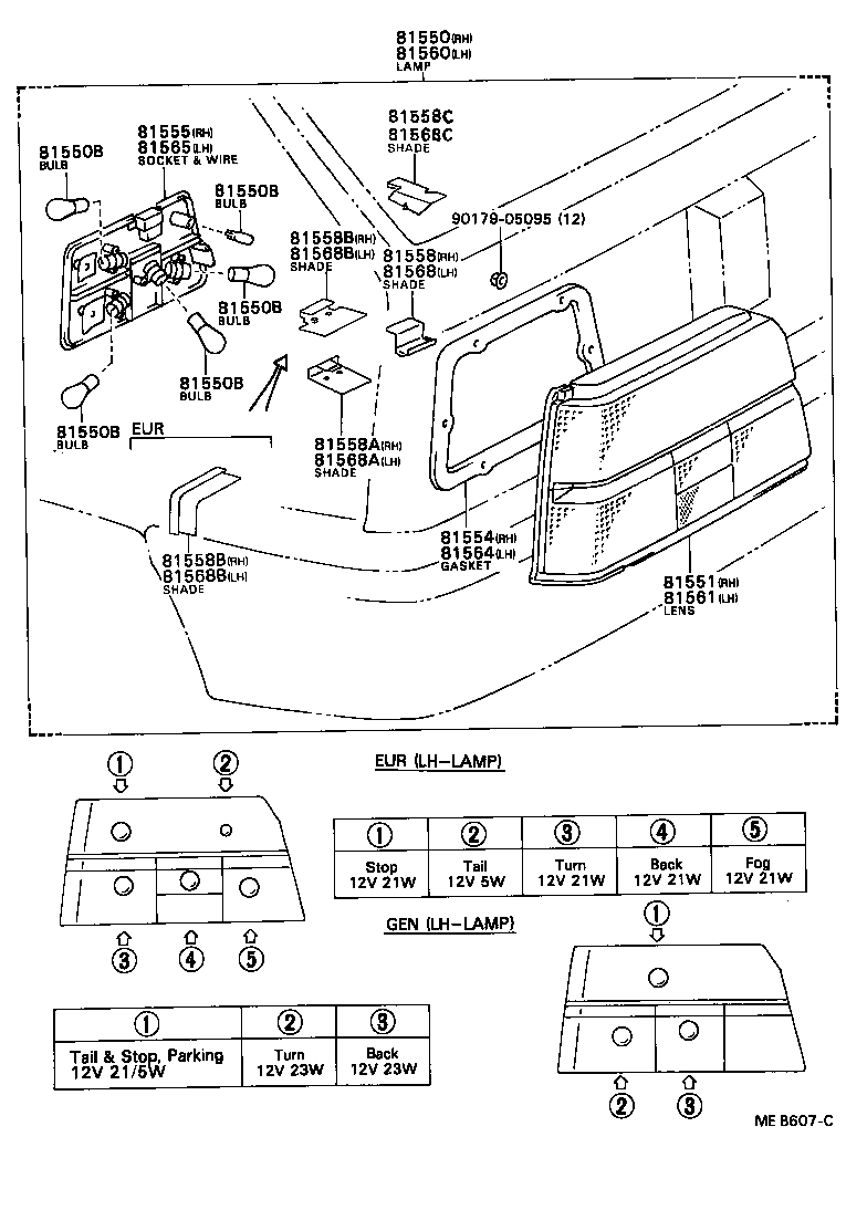 81565-16210 SOCKET & WIRE SUB-ASSY, REAR COMBINATION LAMP, LH product image