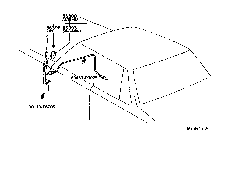 86300-16080 ANTENNA ASSY, W/HOLDER product image