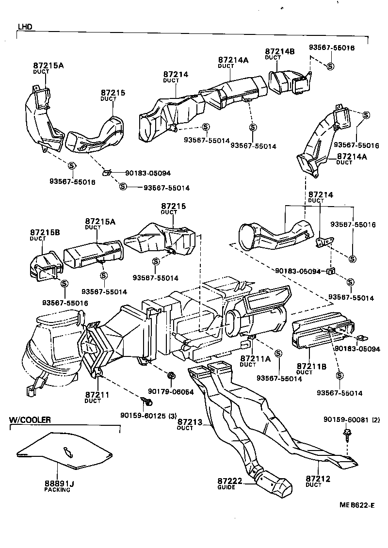 55084-16010 DUCT, AIR, SIDE NO.2 RH product image