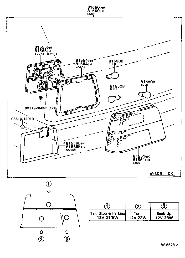 81550-80205 LAMP ASSY, REAR COMBINATION, RH product image