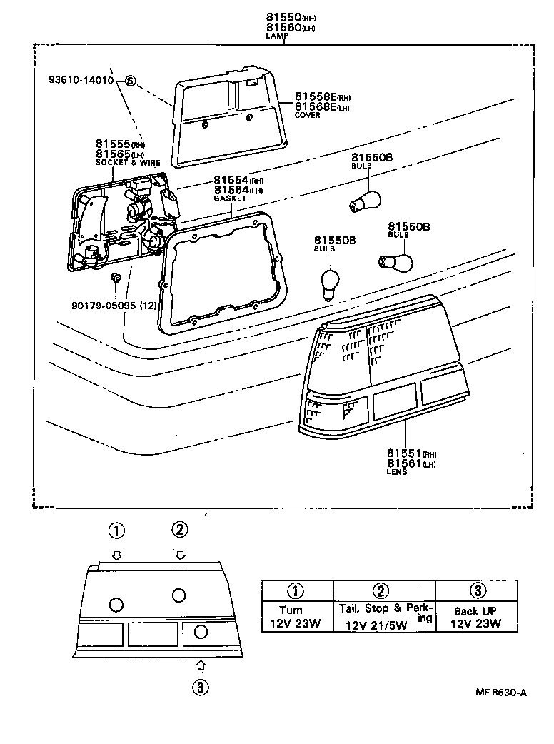 81550-80239 LAMP ASSY, REAR COMBINATION, RH product image
