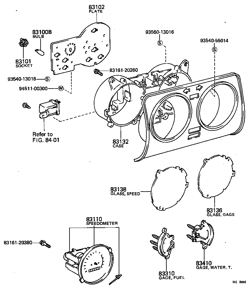 83138-95A01 GLASS, SPEEDOMETER product image