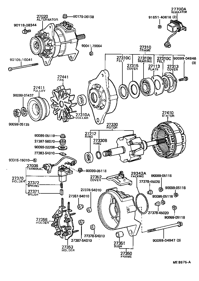27020-56032 ALTERNATOR ASSY product image