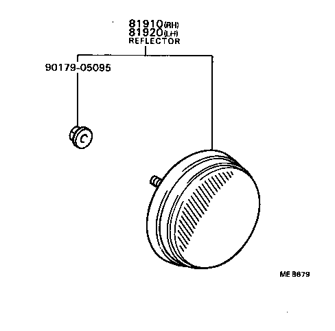 81910-39075 REFLECTOR ASSY, REFLEX, RH product image