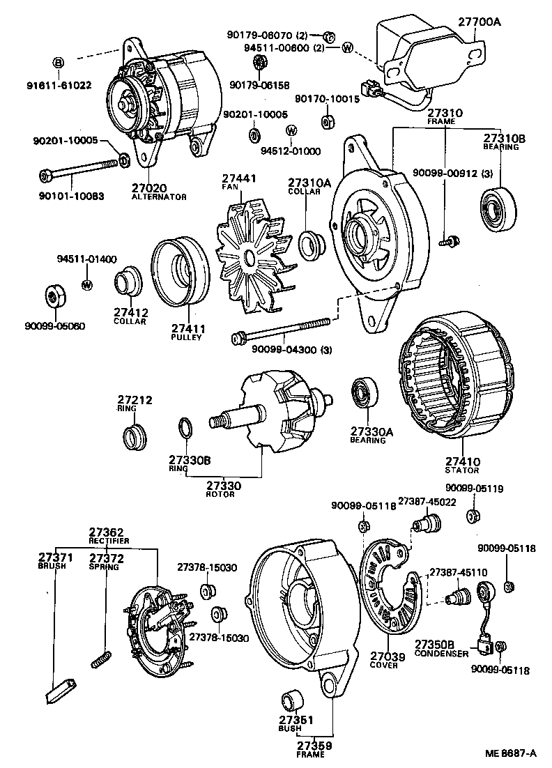 27039-17100 COVER, ALTERNATOR REAR END product image