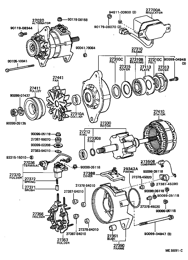 27039-17100 COVER, ALTERNATOR REAR END product image