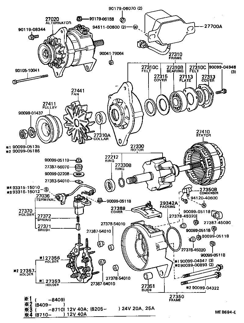 27310-17100 FRAME ASSY, DRIVE END, ALTERNATOR product image