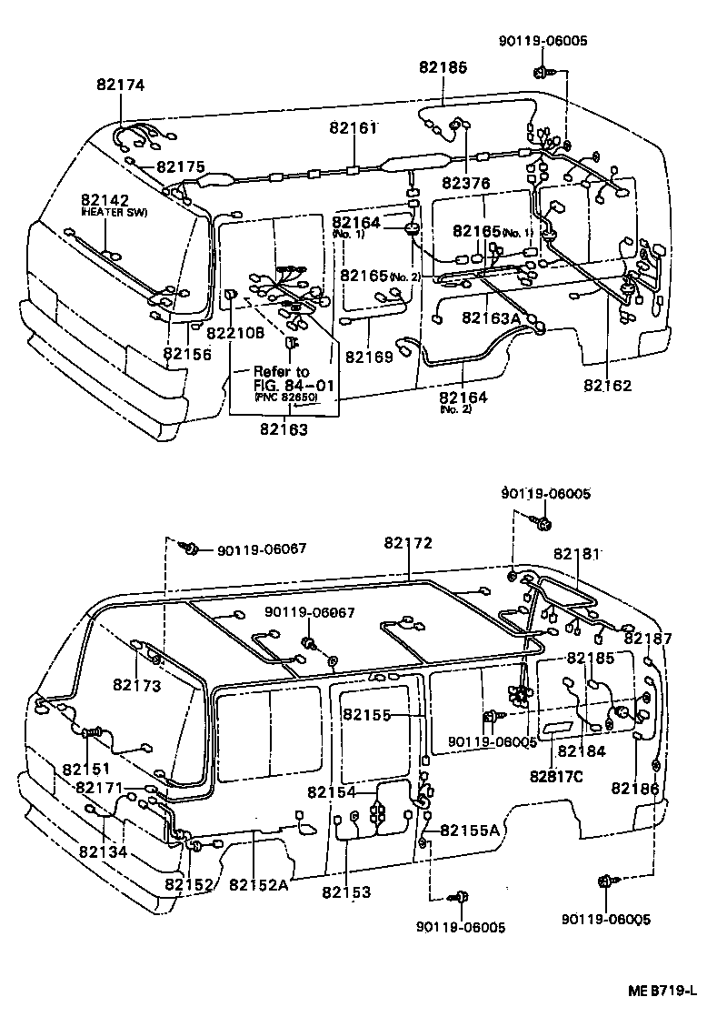 82142-90B01 WIRE, INSTRUMENT PANEL, NO.2 product image