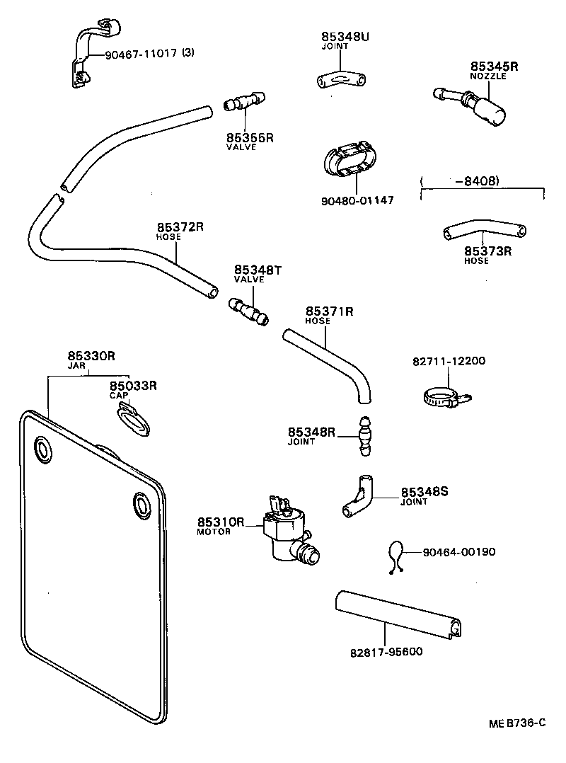 85035-90B01 NOZZLE, REAR WASHER product image