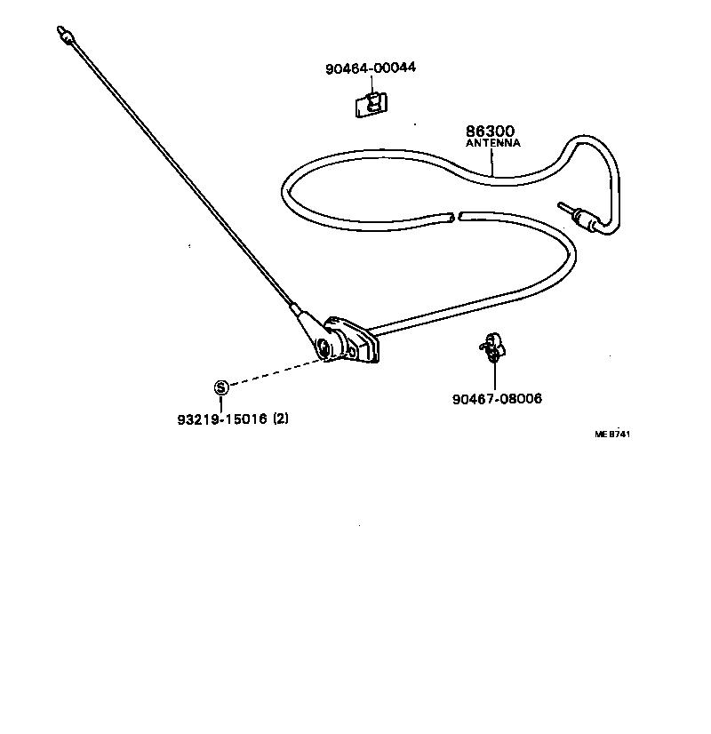 86300-90B02 ANTENNA ASSY, W/HOLDER product image