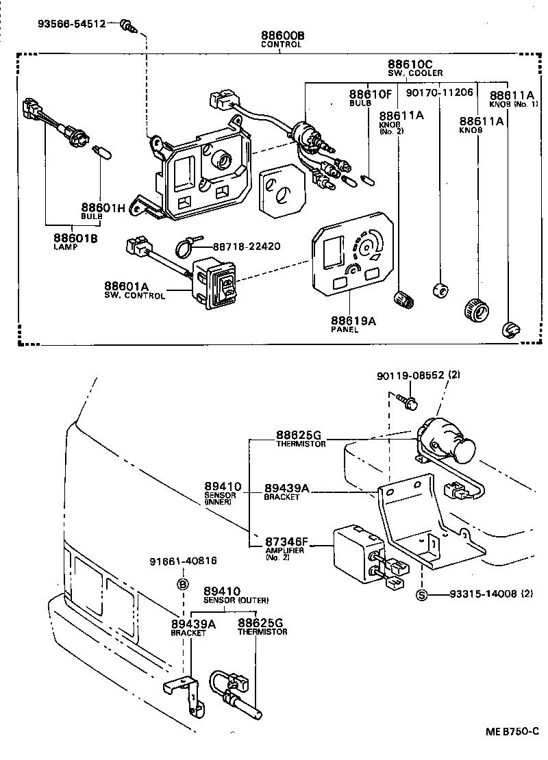 88430-90B14 DUCT, AIR, SIDE NO.3 RH product image
