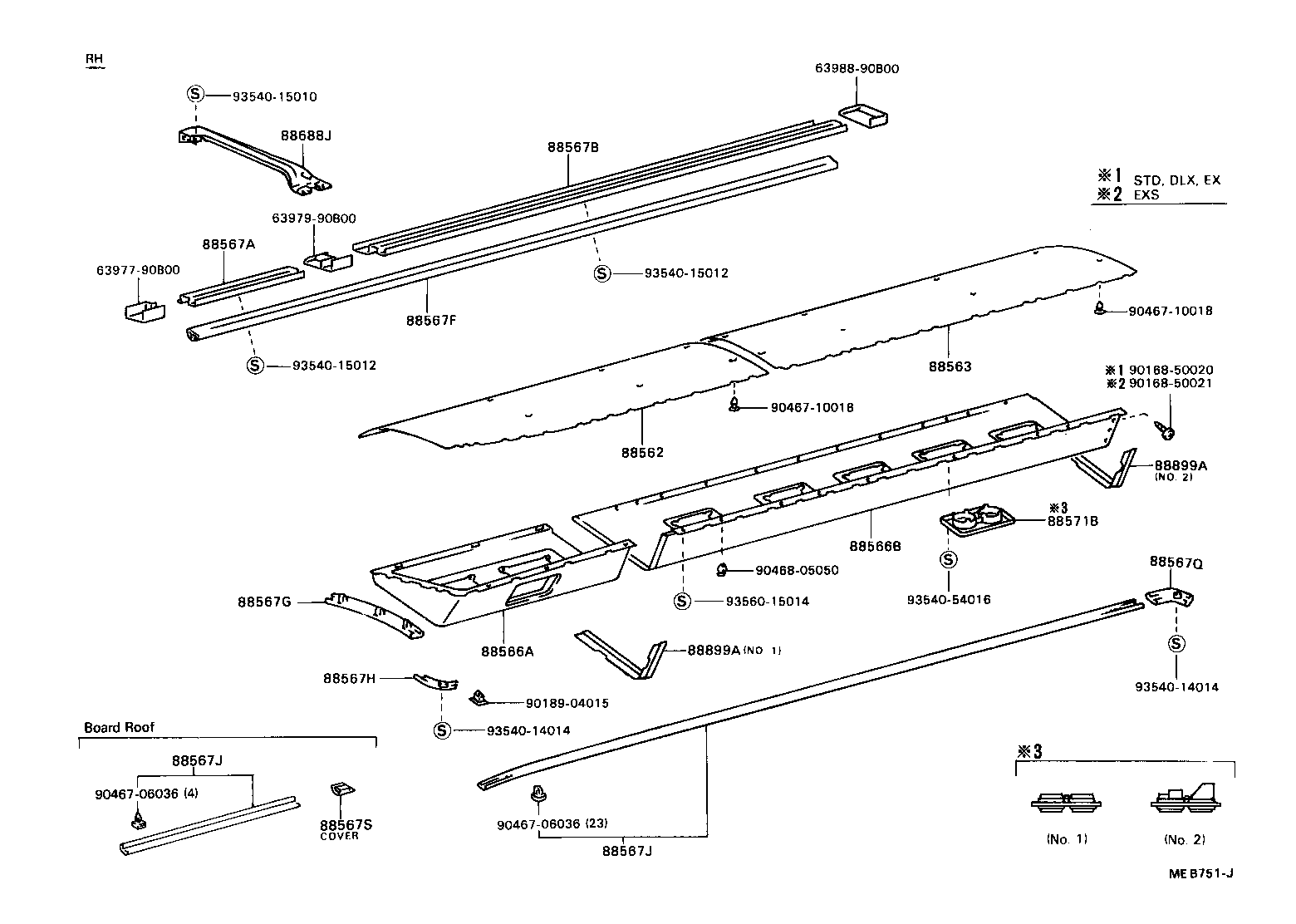 88430-90B14 DUCT, AIR, SIDE NO.3 RH product image