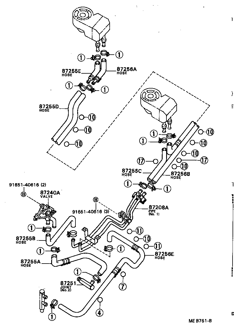 87245-90B36 HOSE, HEATER WATER, INLET A product image